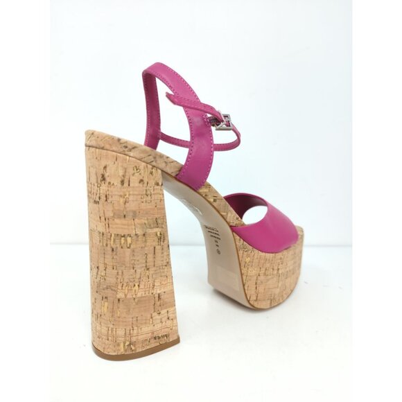 Schutz Glayce Womens Size 9 Leather Platform Heels Pink Sandals 5.5" New - Picture 8 of 10